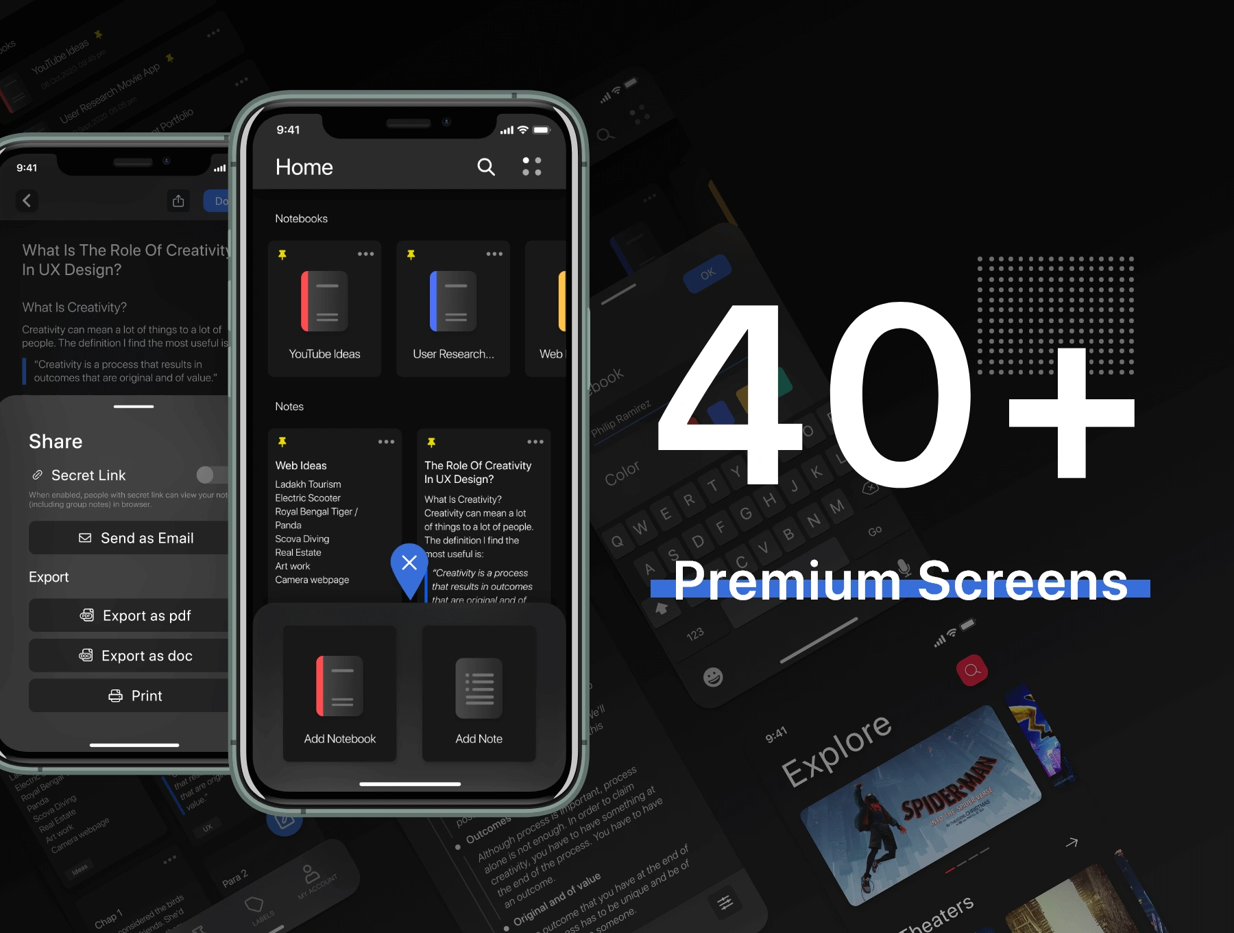 Notes.io Notes Taking App UI 高质量笔记记录分享APPUI设计元素组件规范图标素材库模版